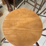 Series of 5 metal and wood workshop stools