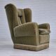 1960s, Danish highback relax armchair, original condition, green furniture velour.