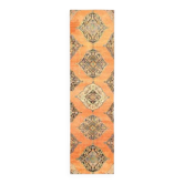 1970s Vintage Turkish Hand-Knotted Wool Cotton Orange Runner Rug 88x337