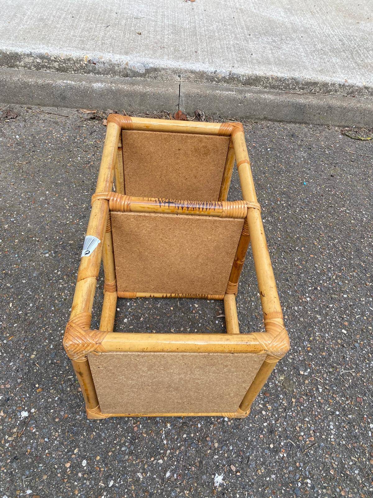 Étagère vintage en bambou rotin et osier 56cm
