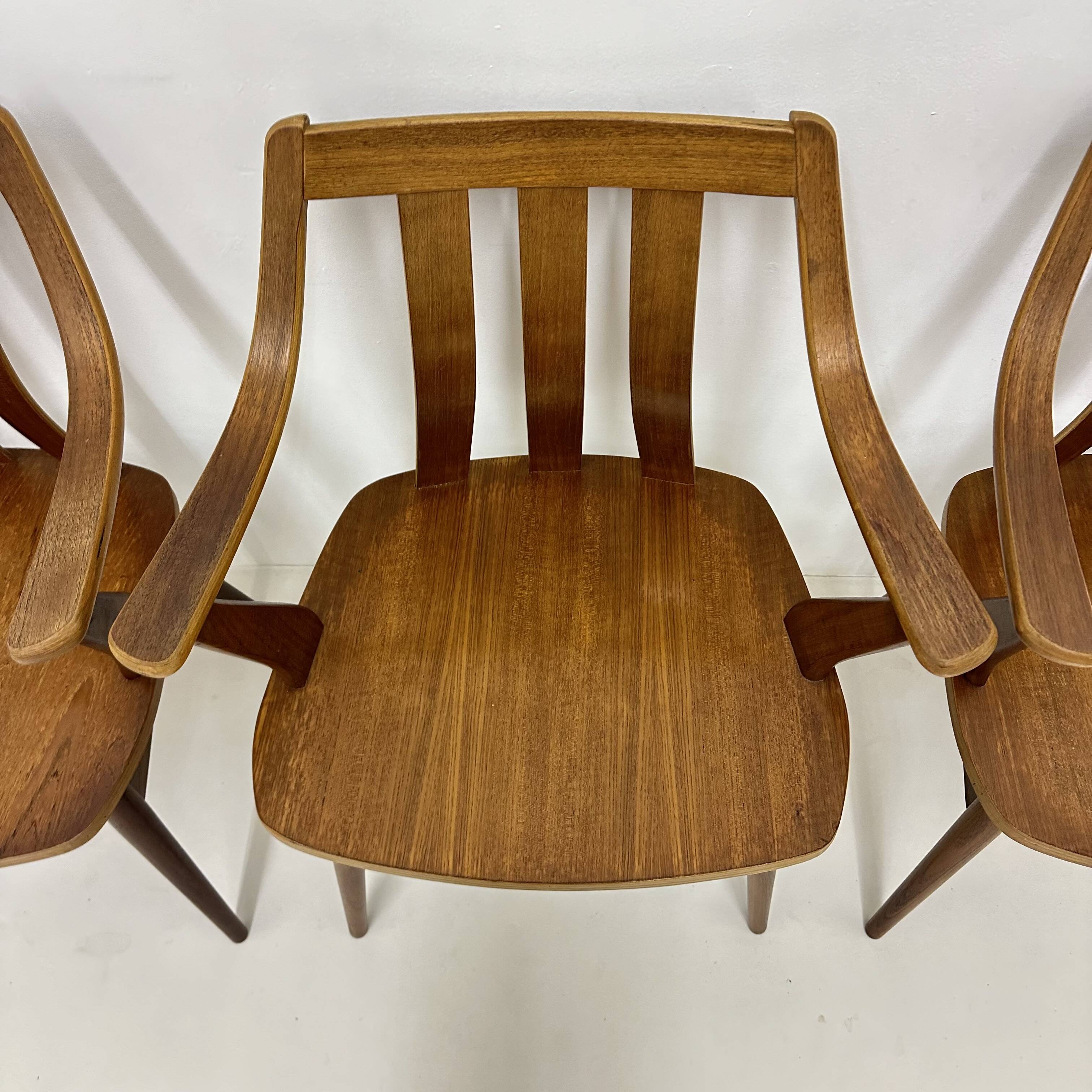 Set of 4 Plywood dining chairs , 1960s