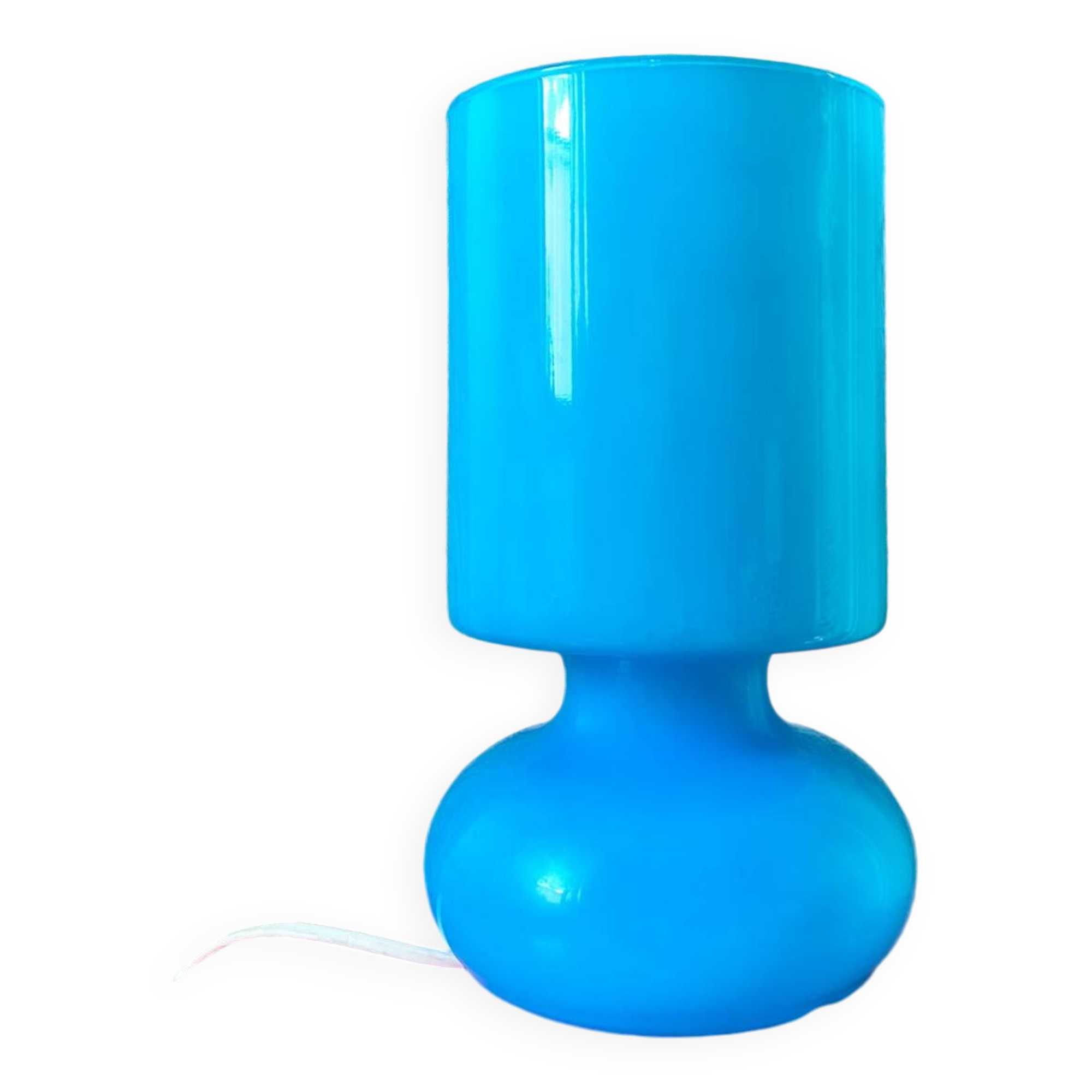 Blue blown glass lamp IKEA vintage model Lykta