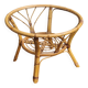 Round rattan coffee table with glass top from the 70s