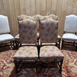 Série de 9 chaises de style Louis XIII