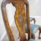 Vintage English Walnut Chairs, 1920s, Set of 3