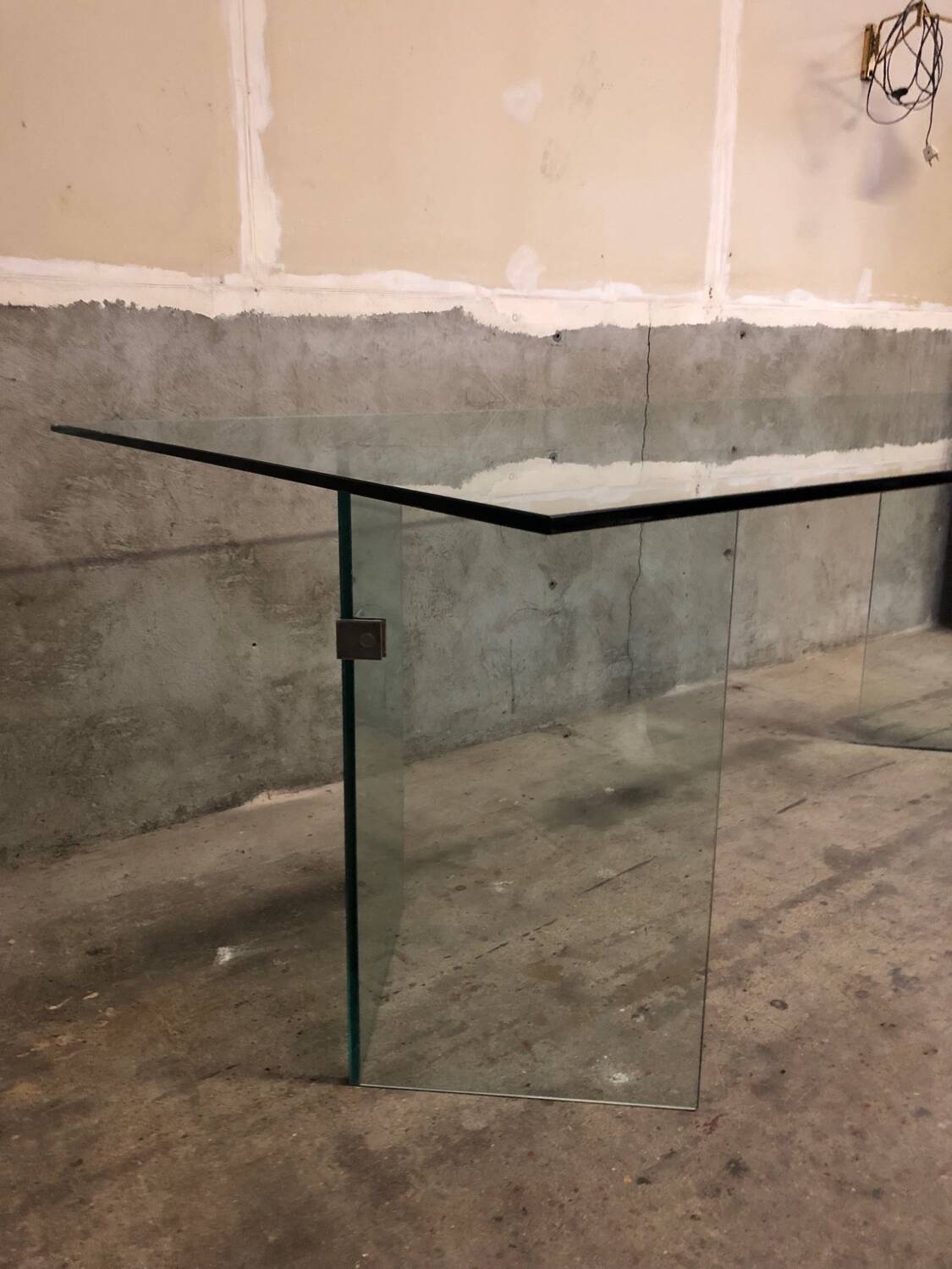 Post modern tempered glass table circa 1980