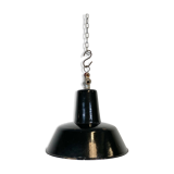 Vintage Black Industrial Ceiling Lamp, 1930s