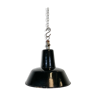 Vintage Black Industrial Ceiling Lamp, 1930s