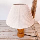 Lamp in wood and recycled cotton