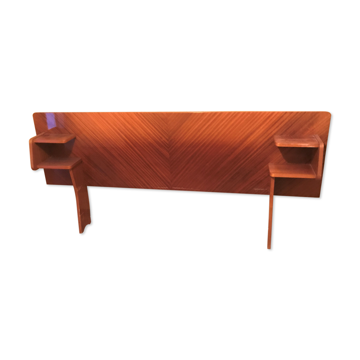 Solid wooden headboard and vintage veneer