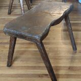 Ensemble salon brutaliste table basse avec 3 tabourets/design 20 ème