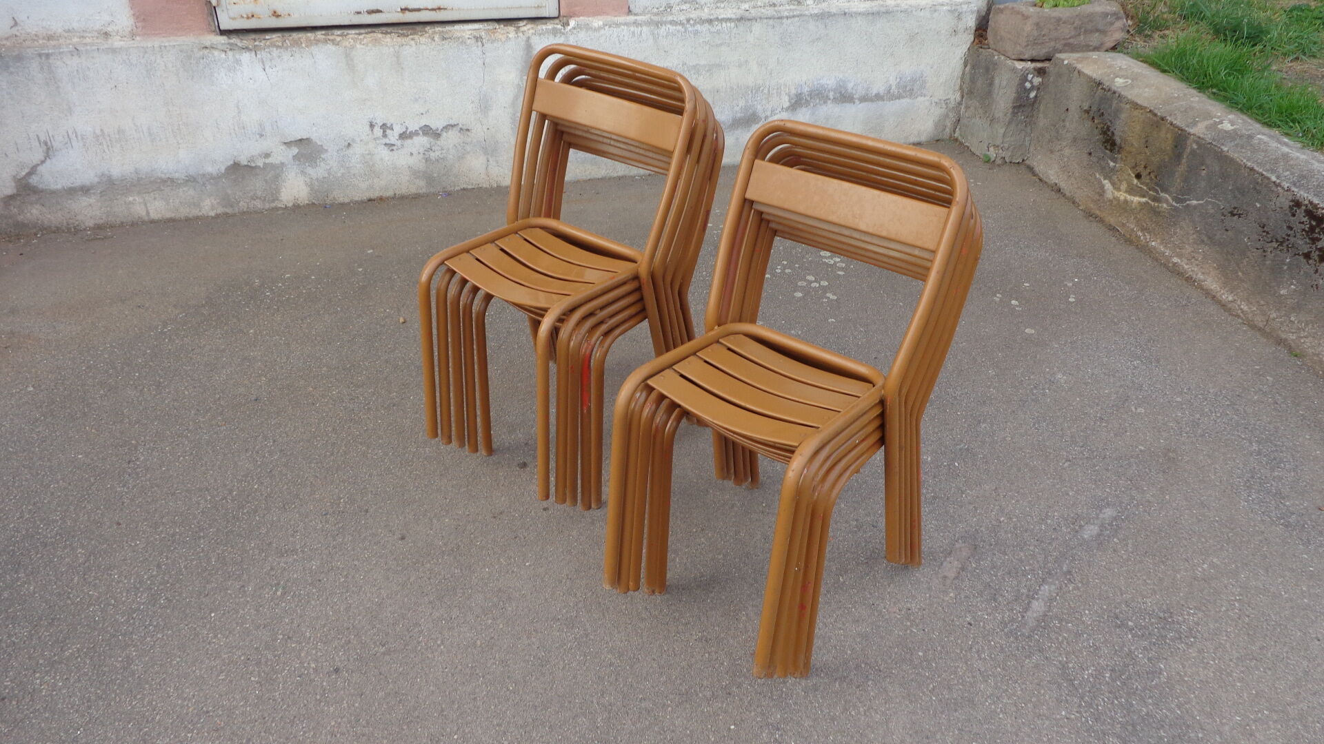 Set de 10 chaises de bistrot métal Tolix T1