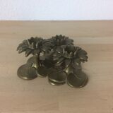 Triple brass flower candlestick