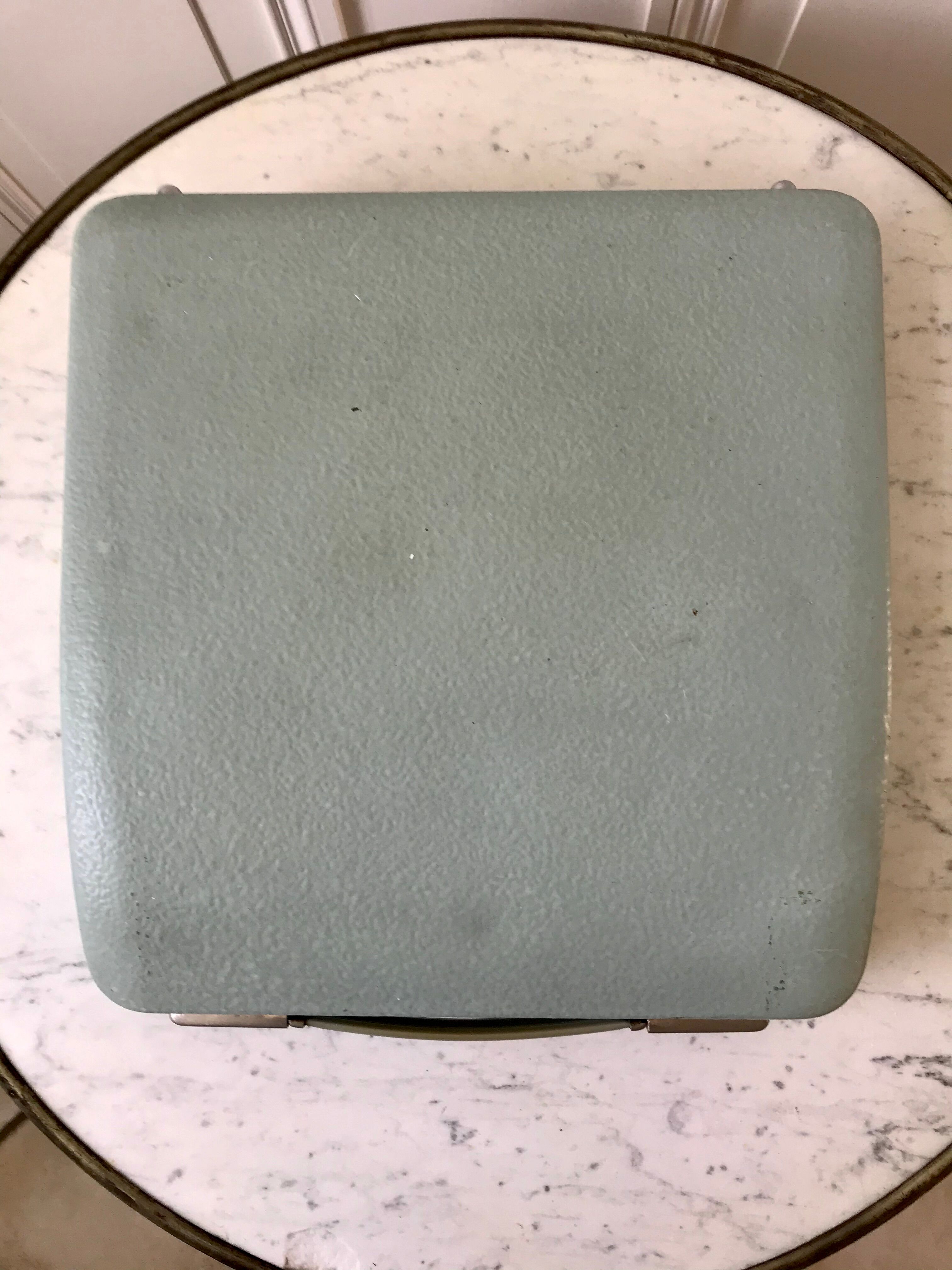Mint green typewriter hermes baby made in switzerland