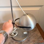 Old Vintage Retro Industrial Silver Metal Eyeball Lamp