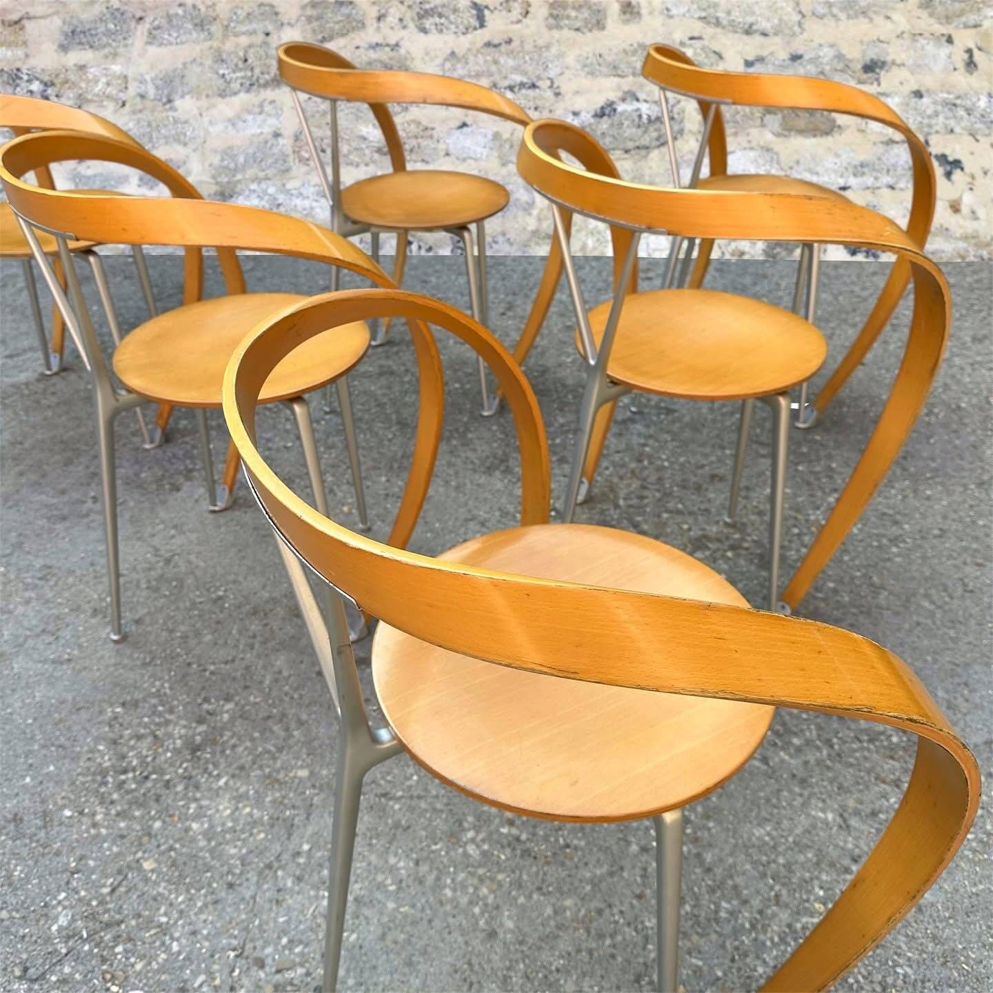 Suite de 6 chaises « Revers » par Andrea Branzi pour Cassina, 1990