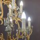 Pair of cage chandeliers with pendants