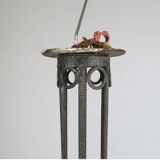 Art Deco chandelier signed Degué – wrought iron and moulded glass