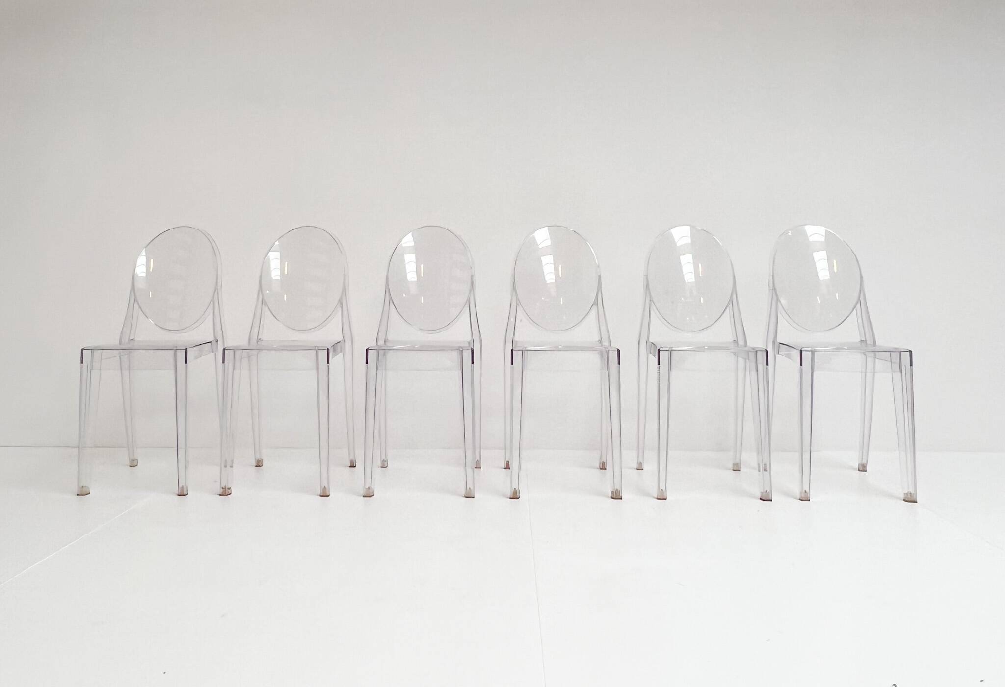 6 Victoria Ghost chairs by Philippe Starck for Kartell, after 2000.