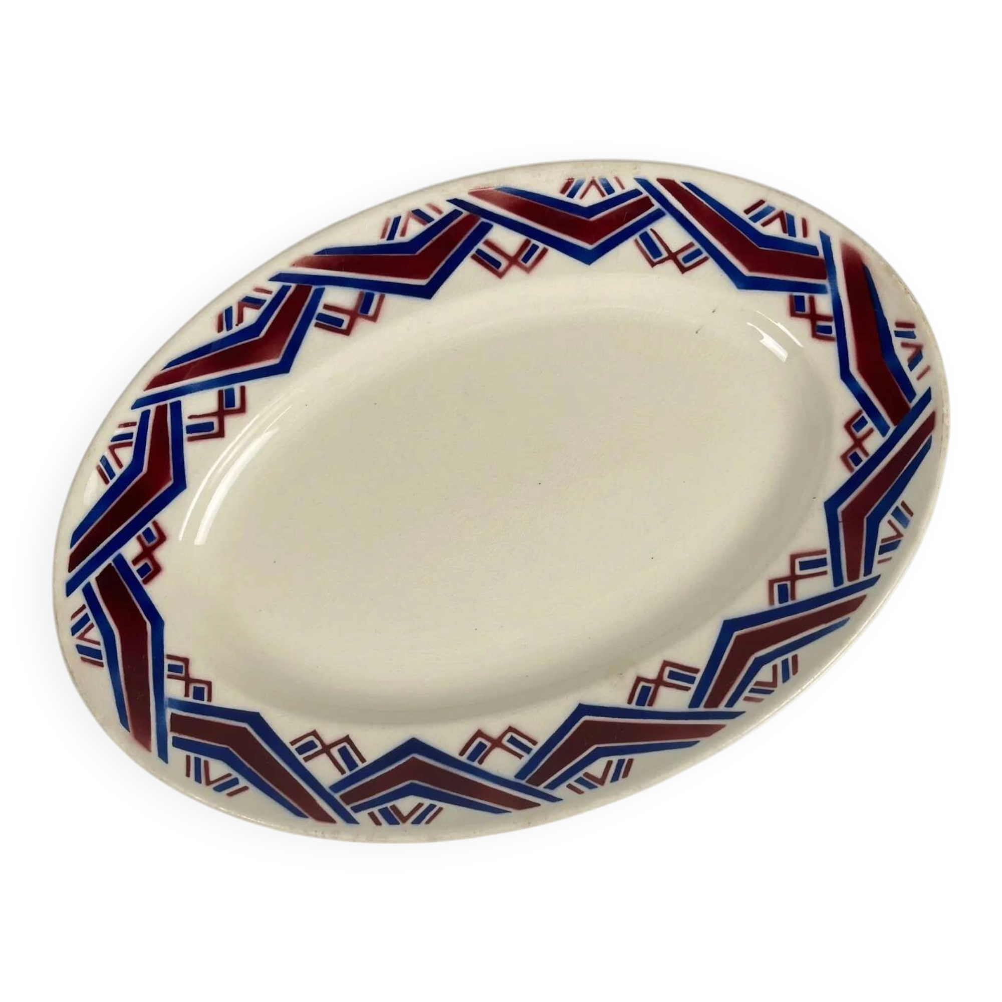 Antique oval plate "Babylon", Badonviller, 1900