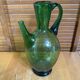 Old pitcher jug empoli bubbled green glass italy vintage
