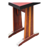 Vintage formica bistro table, wooden base side table