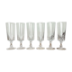 6 Arques crystal champagne flutes, Louvre model