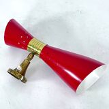 Italian Mid-Century single double cones wall lamp, 1950s