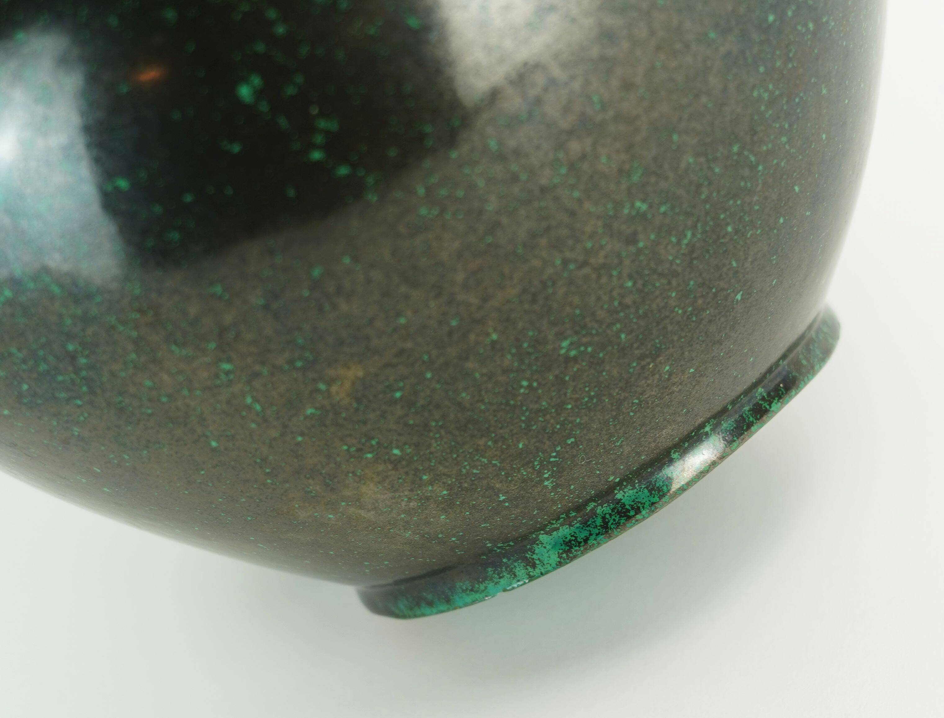 ruscha mid century VASE black and green kurt tschoerner model 340