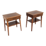 Set of 2 Scandinavian mahogany bedside tables, Sweden, 1950