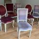 Set of 8 Louis XVI style chairs – Patinated wood and velvet