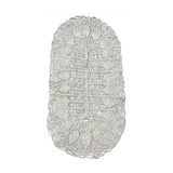 Old oval doily made by hand in beige crochet