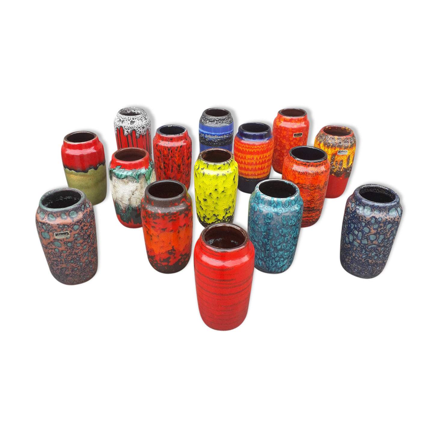 Set of 15 Scheurich Germany Vases model 231-15