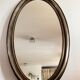 Antique oval mirror made in Belgium.