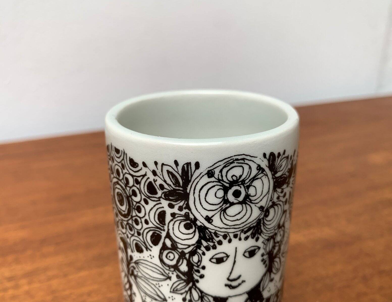 Danish Flora vase from the mid-century by Bjørn Wiinblad for Nymölle Denmark, 1960s.
