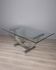 VINTAGE METAL, BRASS, AND GLASS TABLE BY RENATO ZEVI, 1970S