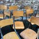 30 mismatched vintage industrial school chairs MULLCA tube & wood
