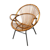 Rattan armchair 50s
