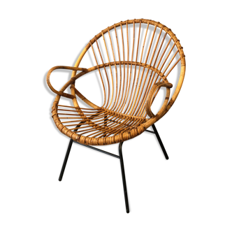 Rattan armchair 50s