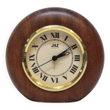 Jaz Quartz Alarm Clock In Wood And Gold Dial