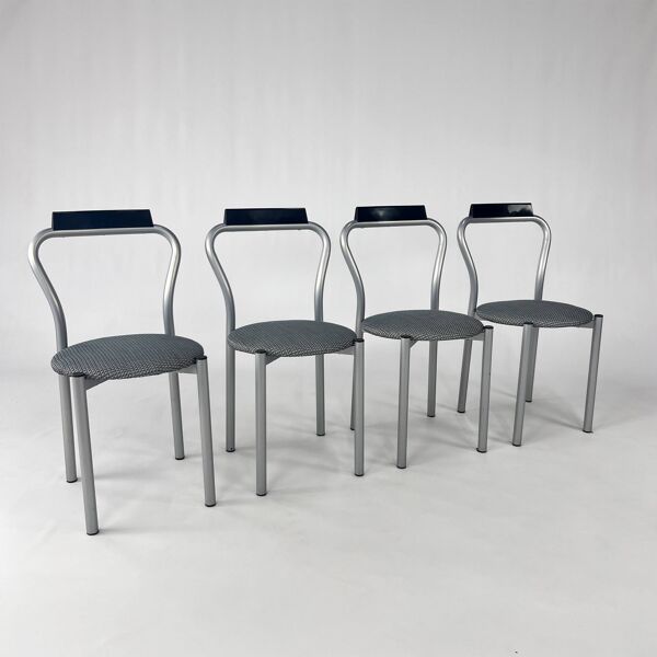 Ensemble de 4 chaises de salle à manger par Calligaris Italie, 1980