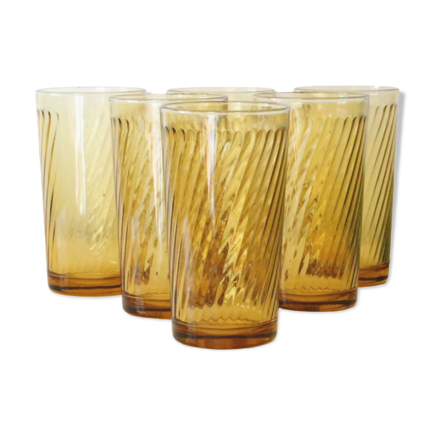 Lot de 6 verres ambrés