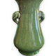 Vase en céramique craquelée verte anses éléphant Chine XXeme