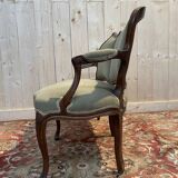 Sofa - Louis XV style bench in green velvet