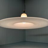 Large white glass hanging lamp by Vistosi, Italy