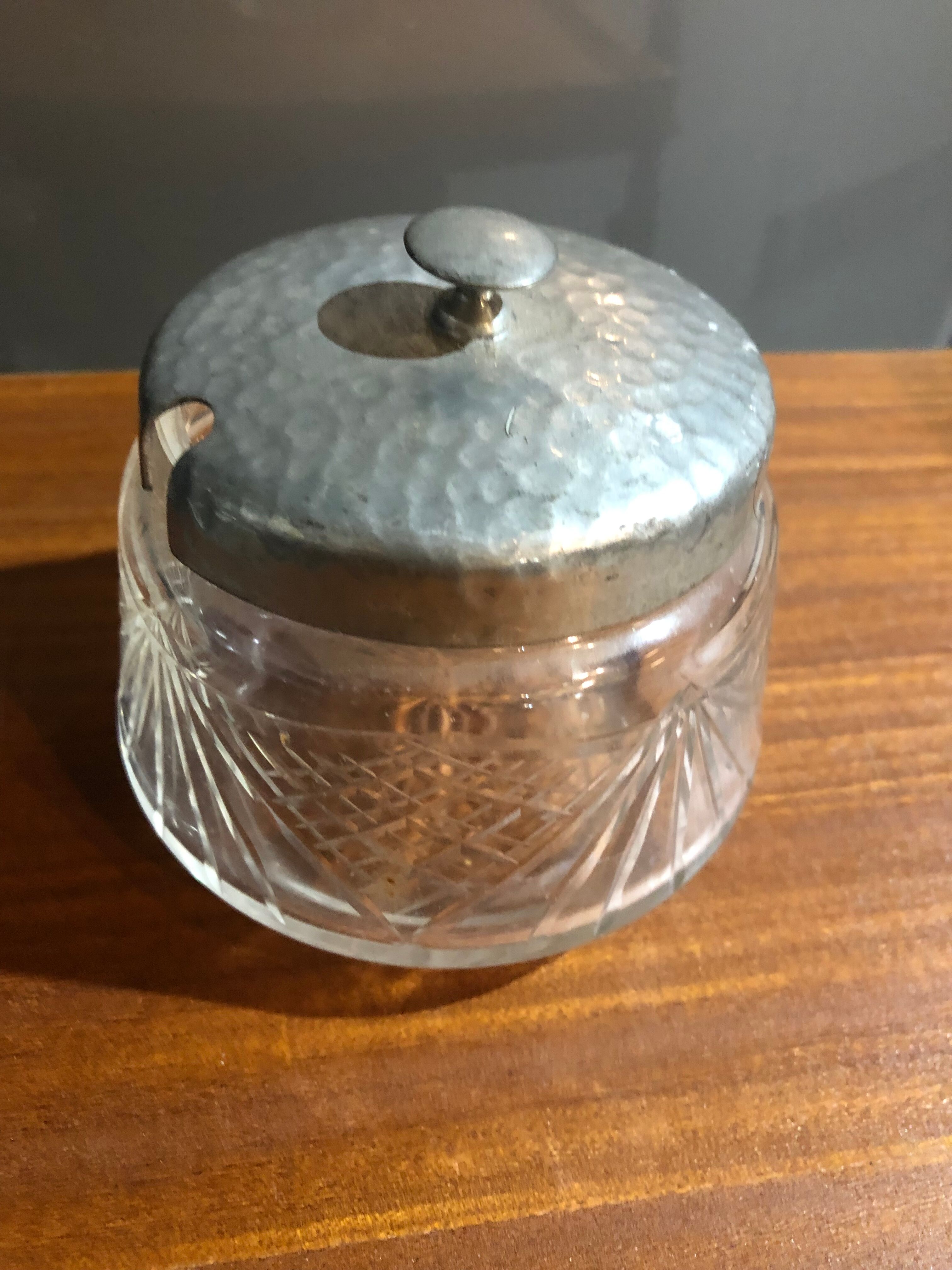Glass sugar bowl