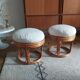 Paire de tabourets en rotin vintage