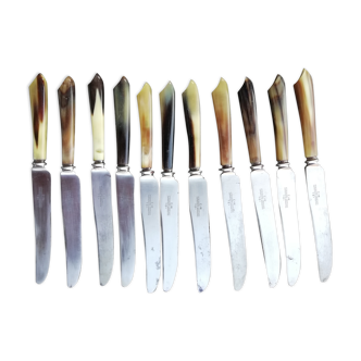 Set of horn handle knives