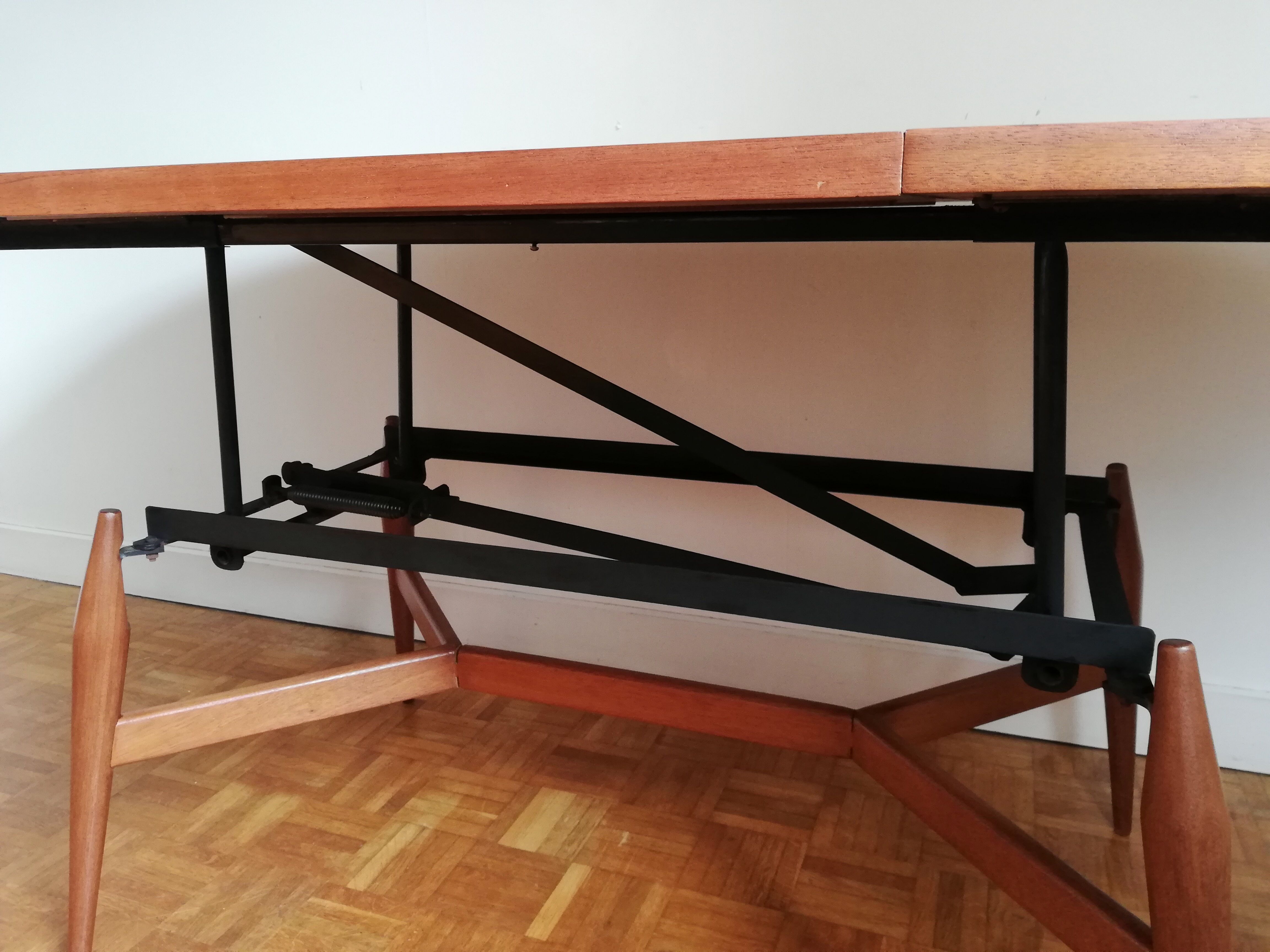 Danish convertible table Smorrebrod by Arne Vodder