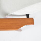 Vintage original armchair "Fox" designed by H. Lis 1970s, beige fabric, fully renovated